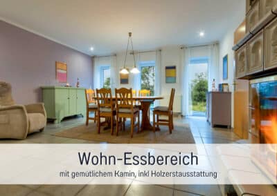 wohnwerth.de Traumferienwohnung Ostsee Ferienwohnung Lichtinsel Wohn- Essbereich Kamin